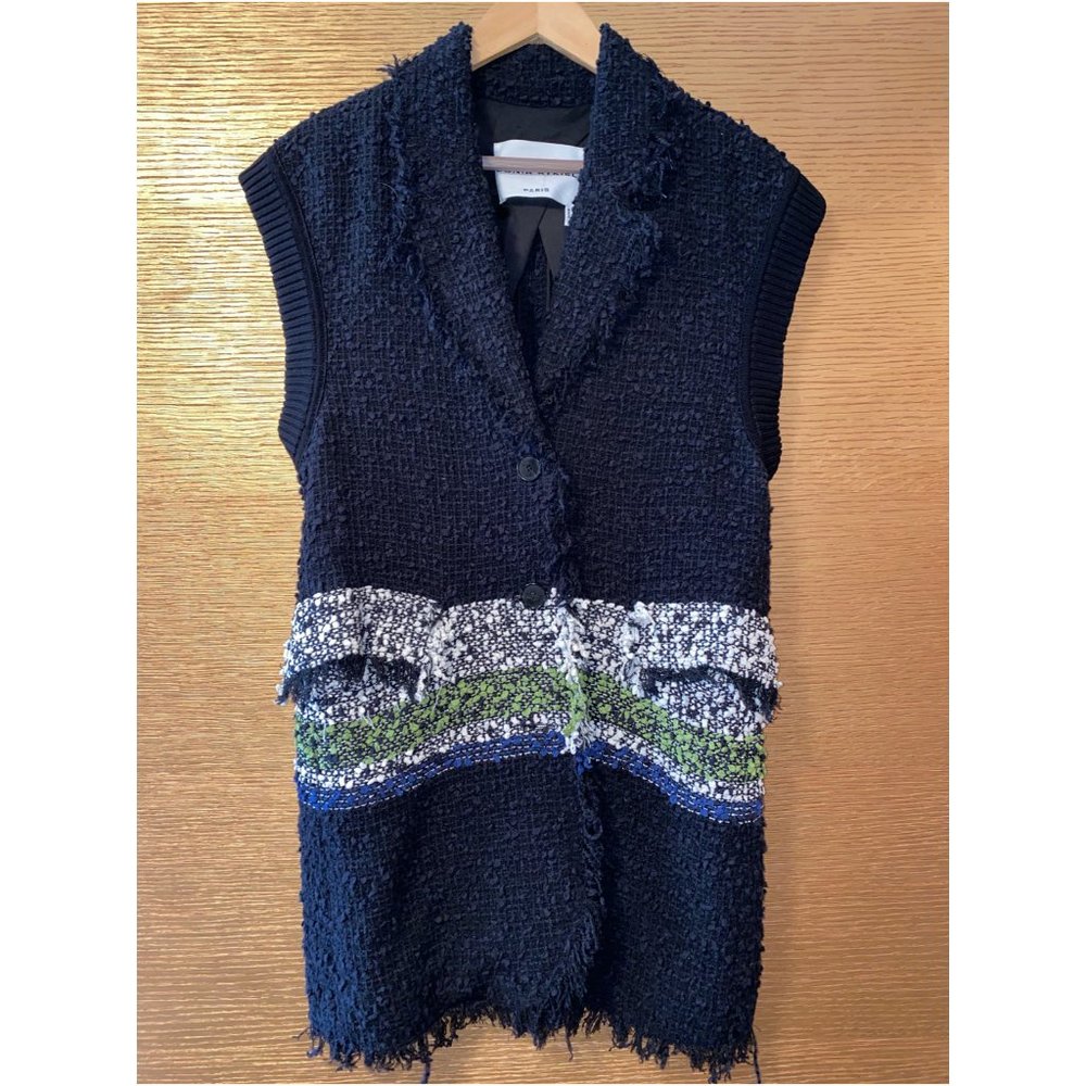 SONIA RYKIEL PARIS BLUE COTTON SLEEVELESS JACKET